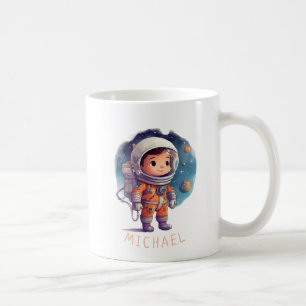 Taza De Café Nombre de niños astronautas en planetas del espaci