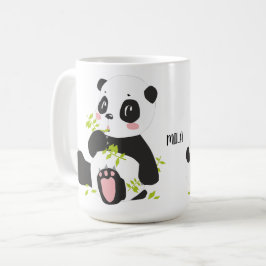 Taza De Café Nombre de panda de corte