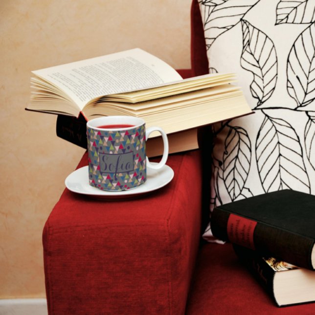 Taza De Café Nombre de patrón de círculo triangular gris (Subido por el creador)