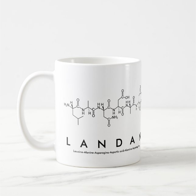Taza De Café Nombre de péptido de Landan mug (Izquierda)