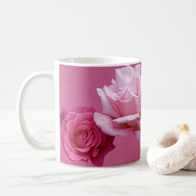 Taza De Café Nombre de personalizable Miriam bonito rosa rosa r (Con donut)
