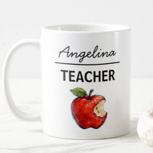 Taza De Café Nombre de PROFESOR personalizado Regalo de manzana