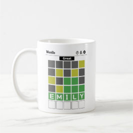 Taza De Café Nombre de rompecabezas de palabras personalizado J