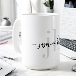 Taza De Café Nombre de tendencia simple e iniciales