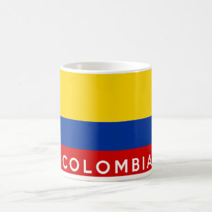 Taza De Café nombre de texto de marca de país de colombia
