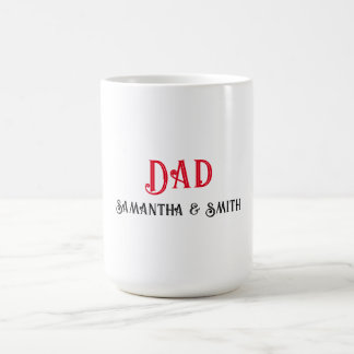 Taza De Café Nombre de texto del Personalizado de padre de la c