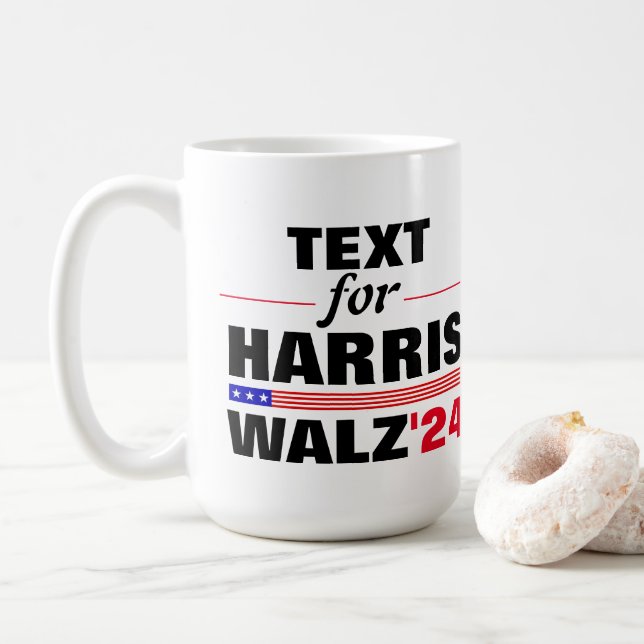 Taza De Café Nombre de texto personalizado para las elecciones  (Con donut)