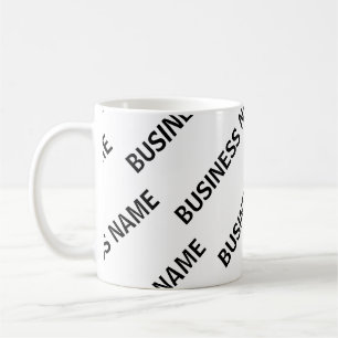 Taza De Café Nombre de tu empresa Patrón Blanco y negro