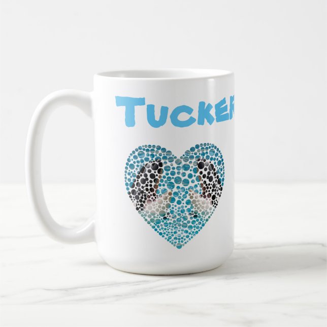 Taza De Café Nombre De Tucker Con Orcas, Café Mug (Izquierda)