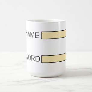 Taza De Café Nombre de usuario y palabra de paso