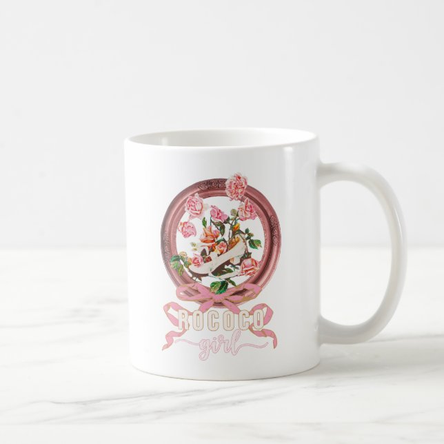 Taza De Café Nombre de zapato de niña rosa rococó clásico lindo (Derecha)