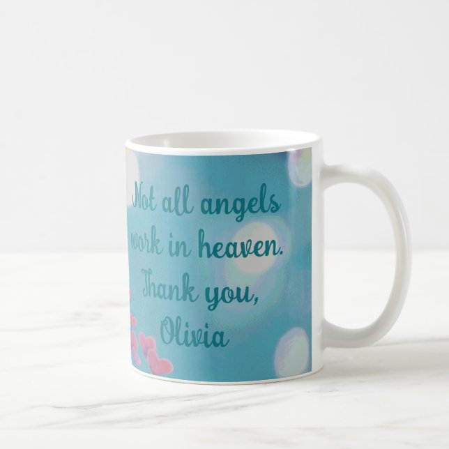 Taza De Café Nombre del Angel del Cuidador de Atención Médica d (Derecha)
