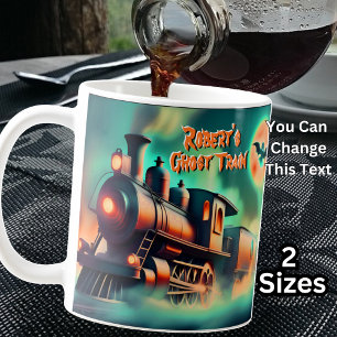 Taza De Café Nombre del anuncio, tren fantasma Tren de vapor ox