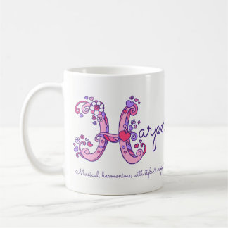 Taza De Café Nombre del arpa que significa flor de corazón H mo