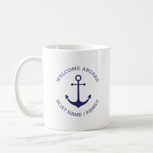 Taza De Café Nombre del barco del Personalizado del Ancla Náut