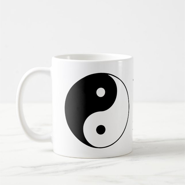 Taza De Café Nombre del blanco del negro del símbolo de Yin (Izquierda)