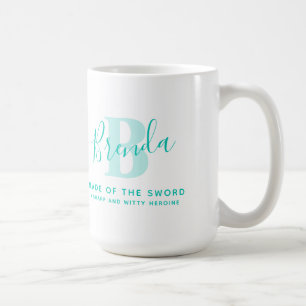 Taza De Café Nombre del Brenda que significa texto verde azulad
