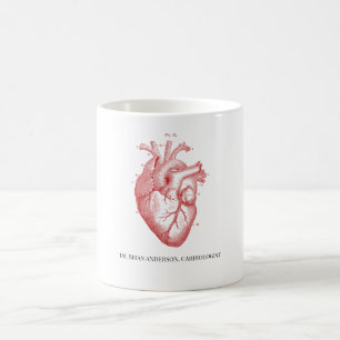 Taza De Café Nombre del Cardiólogo Anatómico Personalizado del 