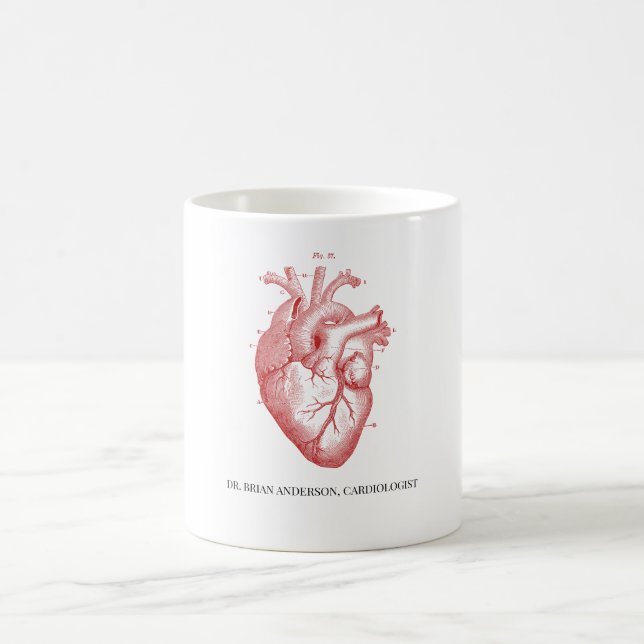 Taza De Café Nombre del Cardiólogo Anatómico Personalizado del  (Centro)