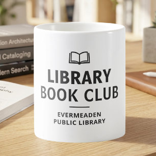 Taza De Café Nombre del Club de Lectura Biblioteca Personalizad
