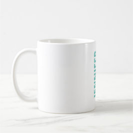 Taza De Café Nombre del complemento blanco azul minimalista