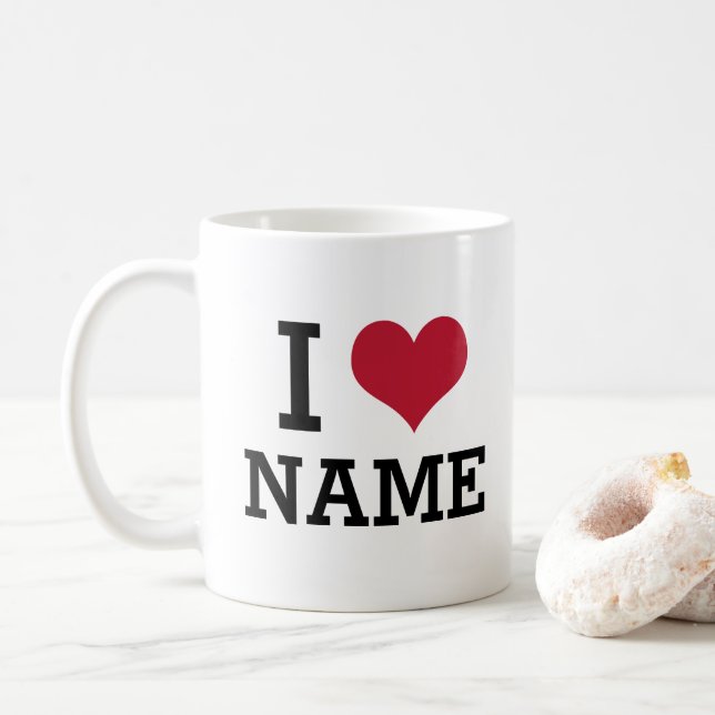 Taza De Café Nombre del corazón (Con donut)