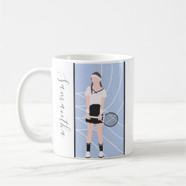 Taza De Café Nombre del entrenador del jugador de tenis chica