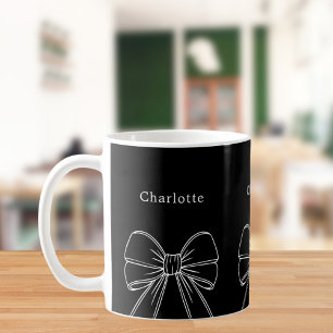 Taza De Café Nombre del guión del arco blanco negro