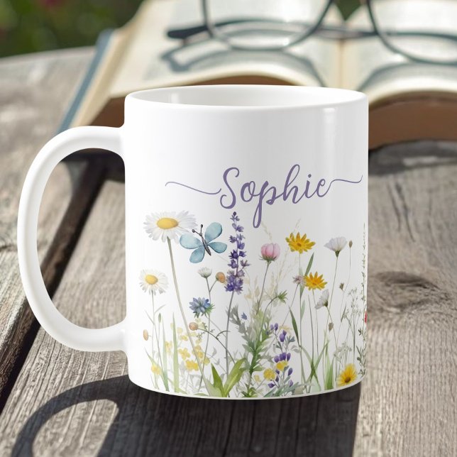 Taza De Café Nombre del guión del Personalizado Wildflowers (Subido por el creador)