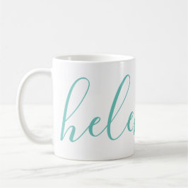Taza De Café Nombre del guión Personalizado personalizado Aqua 
