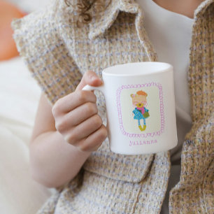 Taza De Café Nombre del Ilustracion del oso hipster del Boho co