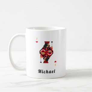 Taza De Café Nombre del Jugador de cartas de póquer Red Jack of