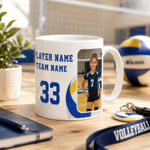 Taza De Café Nombre del jugador de voleibol Número Equipo 2 Fot