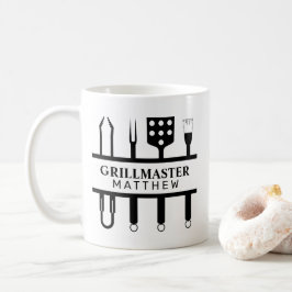Taza De Café Nombre del maestro de la parrilla día del padre