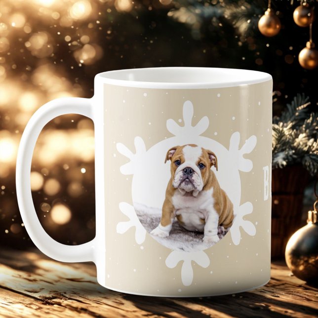 Taza De Café Nombre del Mascota del perro Foto Snowflake (Subido por el creador)