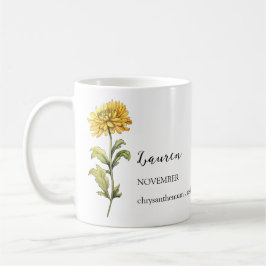 TAZA DE CAFÉ NOMBRE DEL MES DE NOVIEMBRE DE LA FLORES DE NACIMI