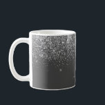 Taza De Café Nombre del monograma de la parrilla del Purpurina<br><div class="desc">El Purpurina de espuma de color gris plateado y carbón vegetal se cepilló el nombre del monograma Metalizado y la taza de café inicial o la taza. Esto hace que el dulce perfecto cumpleaños 16, boda, ducha de novia, aniversario, ducha de bebé o fiesta de soltera sea regalo para alguien...</div>