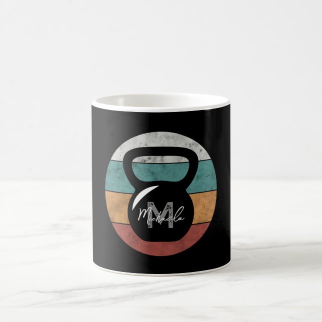 Taza De Café Nombre del monograma del personalizado del timbre  (Centro)
