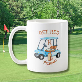 Taza De Café Nombre del Monograma retirado del golf
