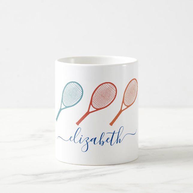 Taza De Café Nombre del Monograma Temático del Tenis (Centro)