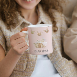 Taza De Café Nombre del niño rosado del Pastel de Belleza Moder