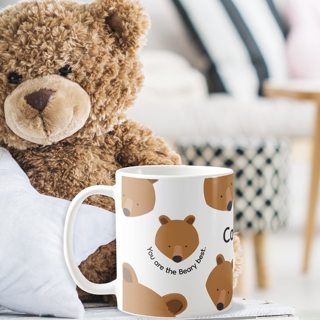Taza De Café Nombre del oso motivador de corte animal (Subido por el creador)