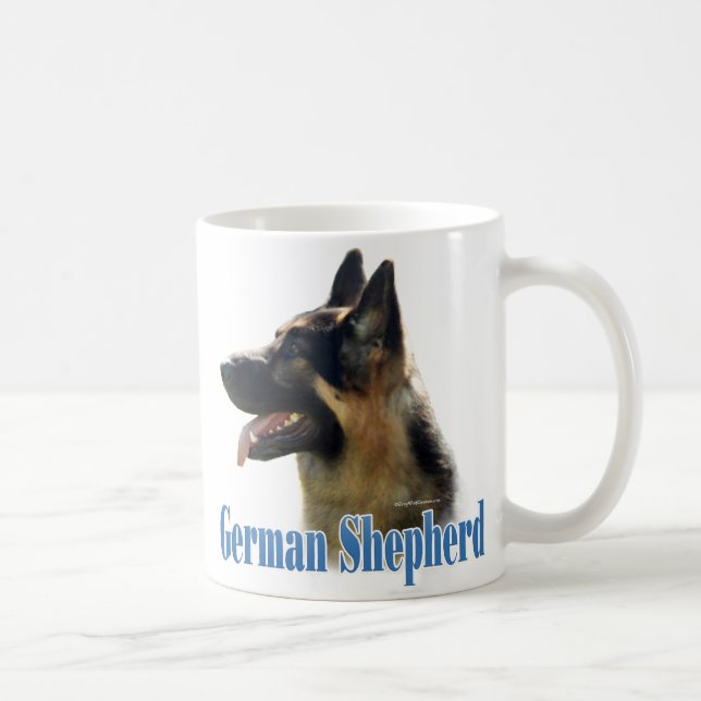 Taza De Café Nombre del Pastor Alemán (negro/tán) (Derecha)