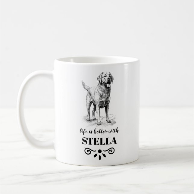 Taza De Café Nombre del perro Personalizado de Chesapeake Bay R (Izquierda)