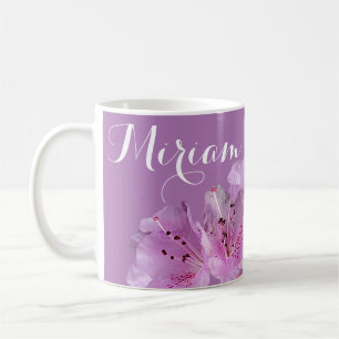Taza De Café Nombre del personalizable Miriam floral morado boh