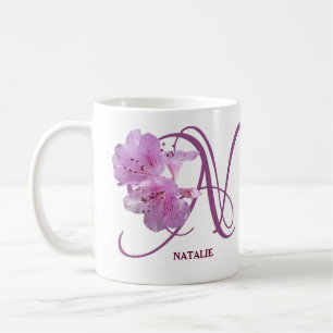 Taza De Café Nombre del personalizable Natalie bonito arte flor