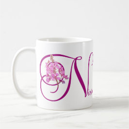 Taza De Café Nombre del personalizable Nicole Monograma floral 