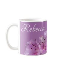 Nombre del personalizable Rebecca floral morado bo