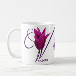 Taza De Café Nombre del personalizable Victoria monograma bonit
