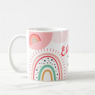 Taza De Café Nombre del personalizar Gratitud Color Arcoiris Ca